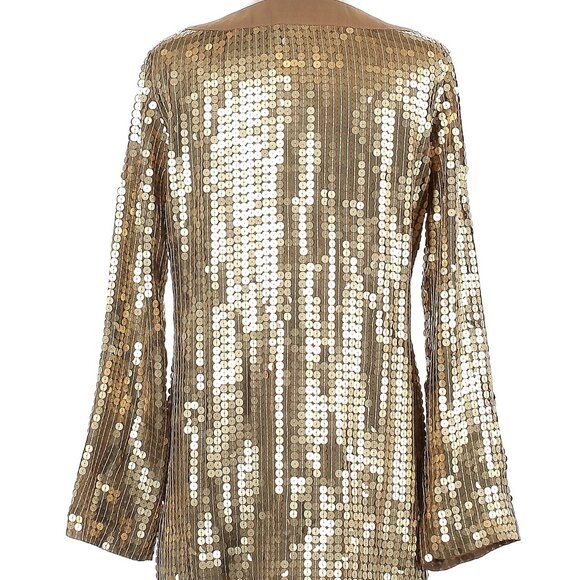 Michael Kors gold sequin holiday party tunic top, Small - Picture 2 of 4